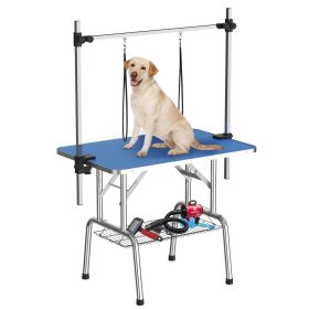 36 Inch Foldable Dog Grooming Table for Home with Adjustable Arm, Noose, Non-Slip Surface, and Storage Mesh Tray 36 Inch Foldable Dog Grooming Table for Home with Adjustable Arm, Noose, Non-Slip Surface, and Storage Mesh Tray