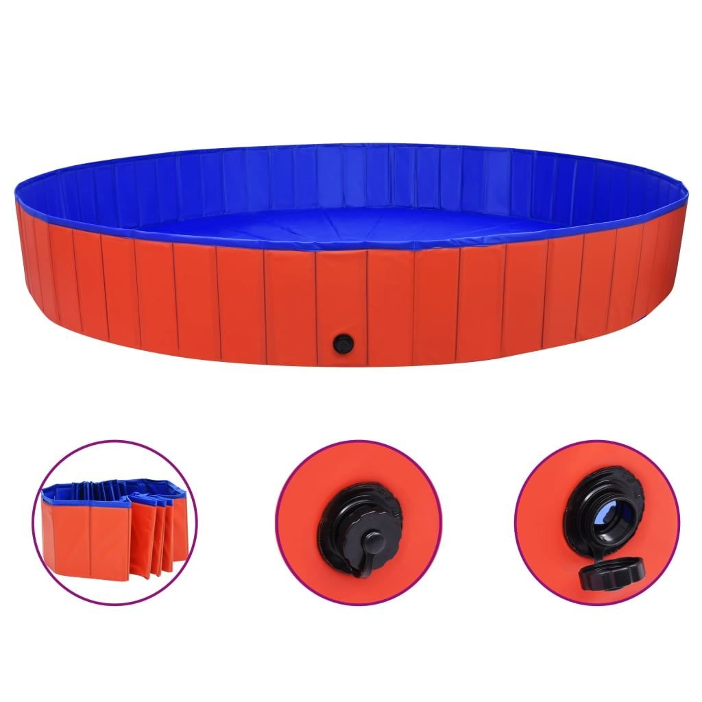 Foldable Dog Swimming Pool Red 118.1"x15.7" PVC Foldable Dog Swimming Pool Red 118.1"x15.7" PVC