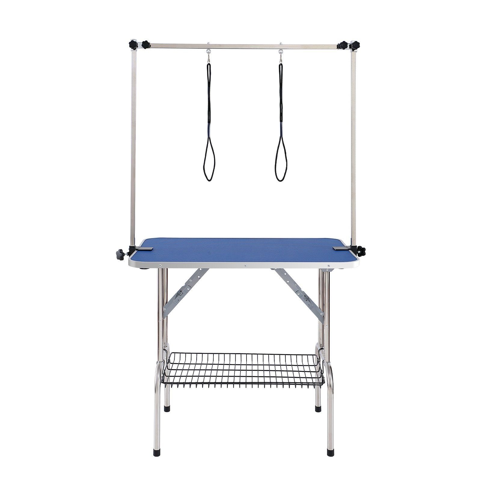 VEVOR Pet Grooming Table Two Arms with Clamp, 36''x24'' Dog Grooming Station, Foldable Pets Grooming Stand for Medium and Small Dogs VEVOR Pet Grooming Table Two Arms with Clamp, 36''x24'' Dog Grooming Station, Foldable Pets Grooming Stand for Medium and Small Dogs